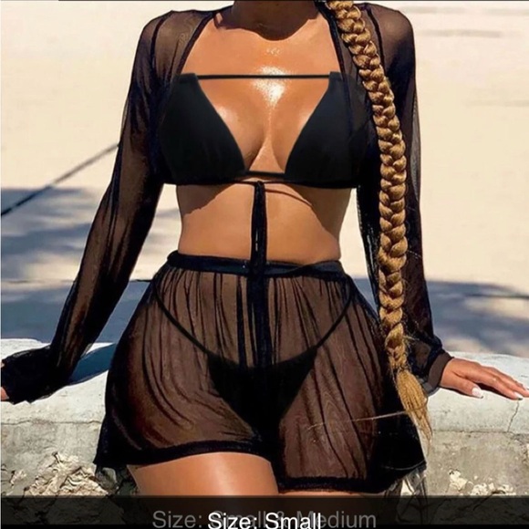 Other - Elegant Black Sheer Women's Swim Set